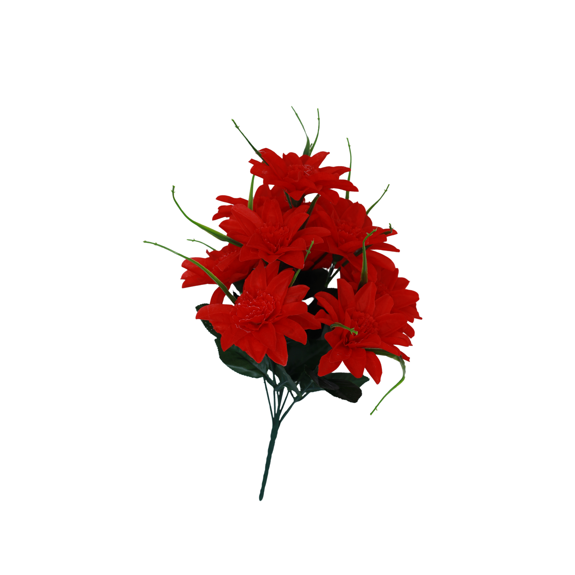 Artificial Dahlia Flower Bunches with Green Leaves | Decorative Floral Stems for Vase, Home, Living Room, Bedroom, Office, Hotel, Wedding & Festival Decoration — view 4